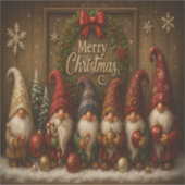 Süße Weihnachts-Gnome Frohe Aufkleber (Vorderseite)
