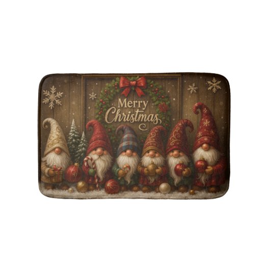 Süße Weihnachts-Gnome Frohe Badematte (Vorderseite)