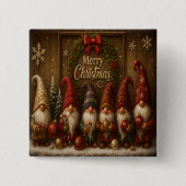 Süße Weihnachts-Gnome Frohe Button (Vorderseite)