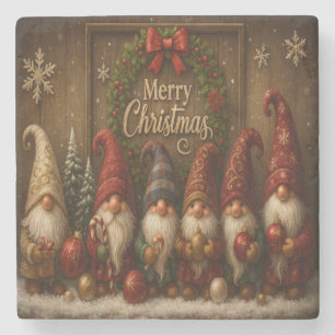 Süße Weihnachts-Gnome Frohe Steinuntersetzer