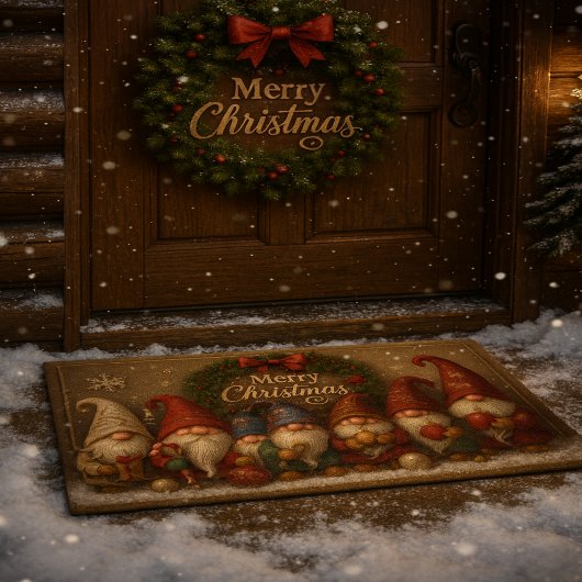 Süße Weihnachts-Gnome Fröhlicher Fußabtreter