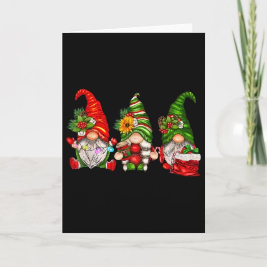 Süße Weihnachts-Gnome  Karte (Vorderseite)