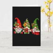 Süße Weihnachts-Gnome  Karte (Gelbe Blume)