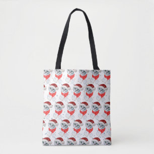 Süße Weihnachts-Graue Tabby-Katze Aquarell Tasche