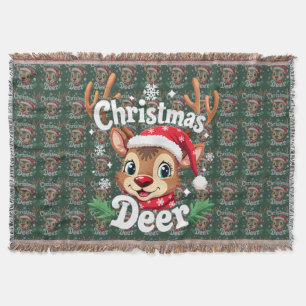 Süße Weihnachts-Hirsch-Illustration Decke