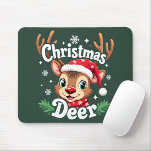 Süße Weihnachts-Hirsch-Illustration Mousepad