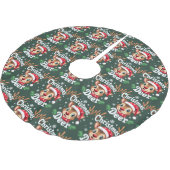 Süße Weihnachts-Hirsch-Illustration Polyester Weihnachtsbaumdecke (Schrägansicht)