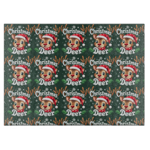 Süße Weihnachts-Hirsch-Illustration Schneidebrett