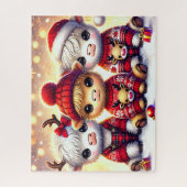 Süße Weihnachts-Hochlandkühe Puzzle (Vertikal)