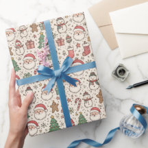 Süße Weihnachts-Icons-Wrap-Papier
