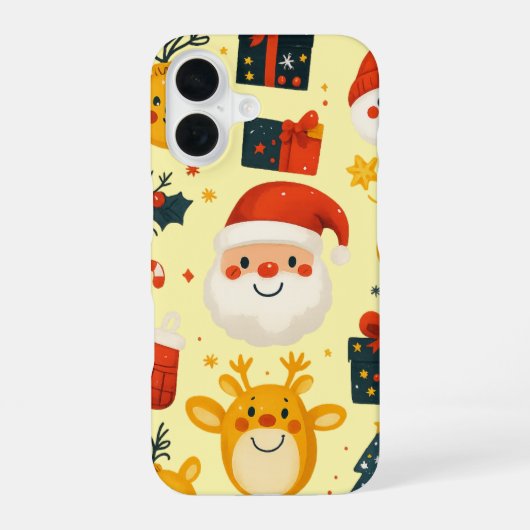 Süße Weihnachts-Illustration iPhone 16 Hülle (Rückseite)