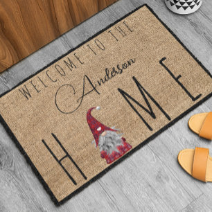 Süße Weihnachts-Karo-Gnome für Zuhause Fußmatte