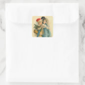 "Süße Weihnachts-Kinder" Quadratischer Aufkleber (Tasche)
