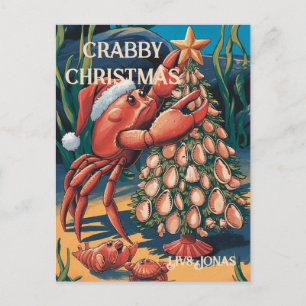 Süße Weihnachts-Krebs-Name Postkarte