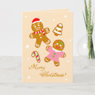 Süße Weihnachts-Lebkuchen-Personal-Karte zum Fest Feiertagskarte