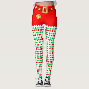 Süße Weihnachts-Leggings mit Punkten Leggings
