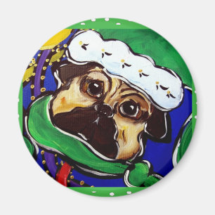 Süße Weihnachts-Mops Magnet