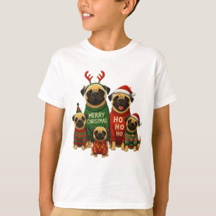 🎄 Süße Weihnachts-Möpse in festlichen Pullovern T-Shirt
