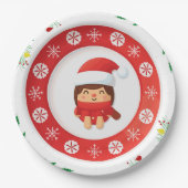 Süße Weihnachts-Papierplatte mit Santa Pappteller (Vorderseite)