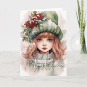 Süße Weihnachts-Pixie-Feiertage Karte (Vorderseite)