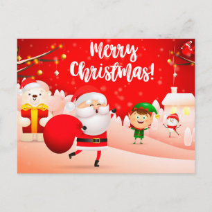 Süße Weihnachts-Postkarte Postkarte