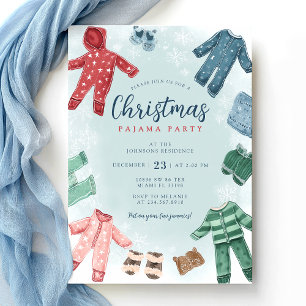 Süße Weihnachts-Pyjama-Party Einladung