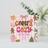 Süße Weihnachts-Pyjama-Party-Mädchen-Geburtstag Einladung (Stehend Vorderseite)