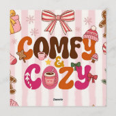 Süße Weihnachts-Pyjama-Party-Mädchen-Geburtstag Einladung (Rückseite)