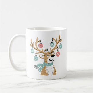 Süße Weihnachts-Rentier-Geweih-Ornamente Kaffeetasse