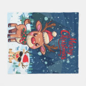Süße Weihnachts-Rentier-Kinderdecke Fleecedecke (Vorderseite (Horizontal))