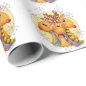 Süße Weihnachts-Rentiere mit Sternenschals Geschenkpapier (Rolleneckpunkt)