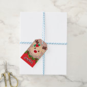 Süße Weihnachts-Rentiere Personalisiertes Papier Geschenkanhänger (Mit Garn)
