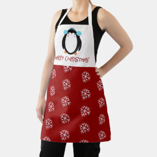 Süße Weihnachts-Schneeflocken-Pinguin-Feiertag Schürze