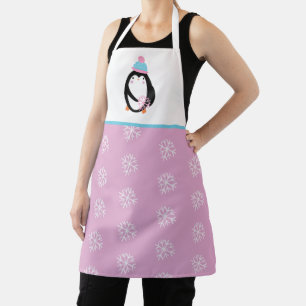 Süße Weihnachts-Schneeflocken-Pinguin-Rosa-Feierta Schürze