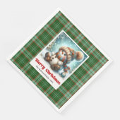 Süße Weihnachts-Schneemann-Servietten, editierbare Serviette (Ecke)