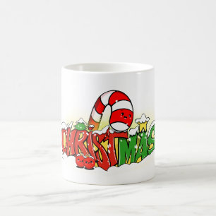 Süße Weihnachts-Schrift-Illustration – Verwandlungstasse
