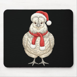 Süße Weihnachts-Silkie-Huhn-Santa-Bauernhof-Tier Mousepad