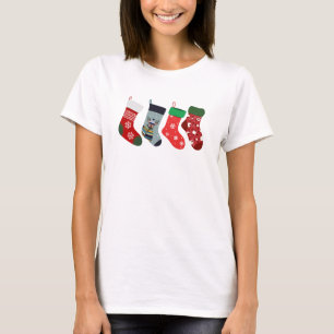 Süße Weihnachts-Spaß-Socken Weihnachten Modern Dam T-Shirt