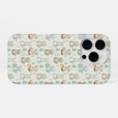 Süße Weihnachts-Tiere Nahtloses Muster iPhone Hülle (Rückseite (Horizontal))
