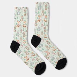 Süße Weihnachts-Tiere Nahtloses Muster Socken
