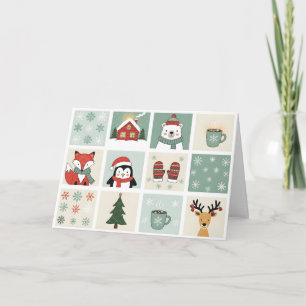 Süße Weihnachts- und Wintertier-ClipArt-Sammlung Karte