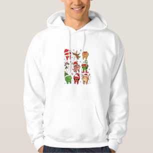 Süße Weihnachts-Zahnfiguren Lustiger Feiertag Hoodie