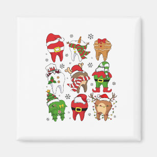 Süße Weihnachts-Zahnfiguren Lustiger Feiertag Magnet