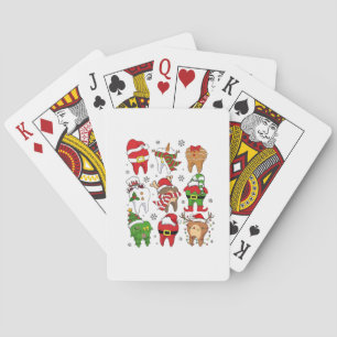 Süße Weihnachts-Zahnfiguren Lustiger Feiertag Spielkarten