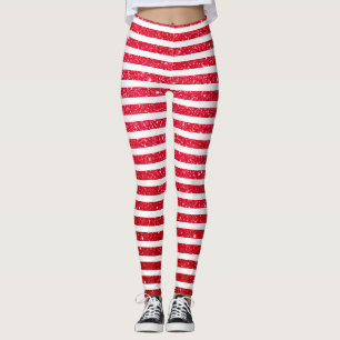 Süße Weihnachts-Zuckerstangen-Feiertags-Streifenmu Leggings
