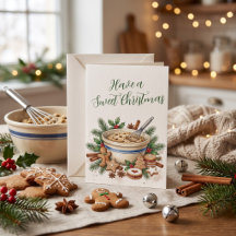 Süße Weihnachtsback-Wasserfarben-Festtagskarte