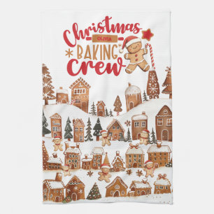 Süße Weihnachtsbäckerei-Gingerbread-Mann-Häuser Geschirrtuch