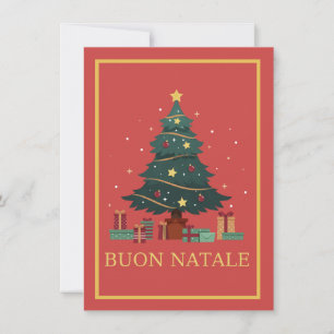 Süße Weihnachtsbaum Buon Natale Feiertagsgrüße  Feiertagskarte
