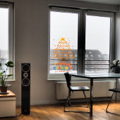 Süße Weihnachtsbaumdekoration Fensteraufkleber