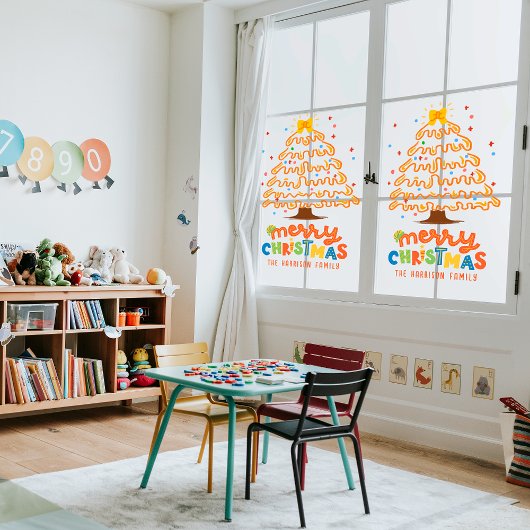 Süße Weihnachtsbaumdekoration Fensteraufkleber